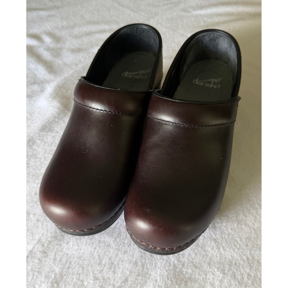 Dansko Professional XP Clogs Espresso Brown Leather Slip Resistant Womens 37